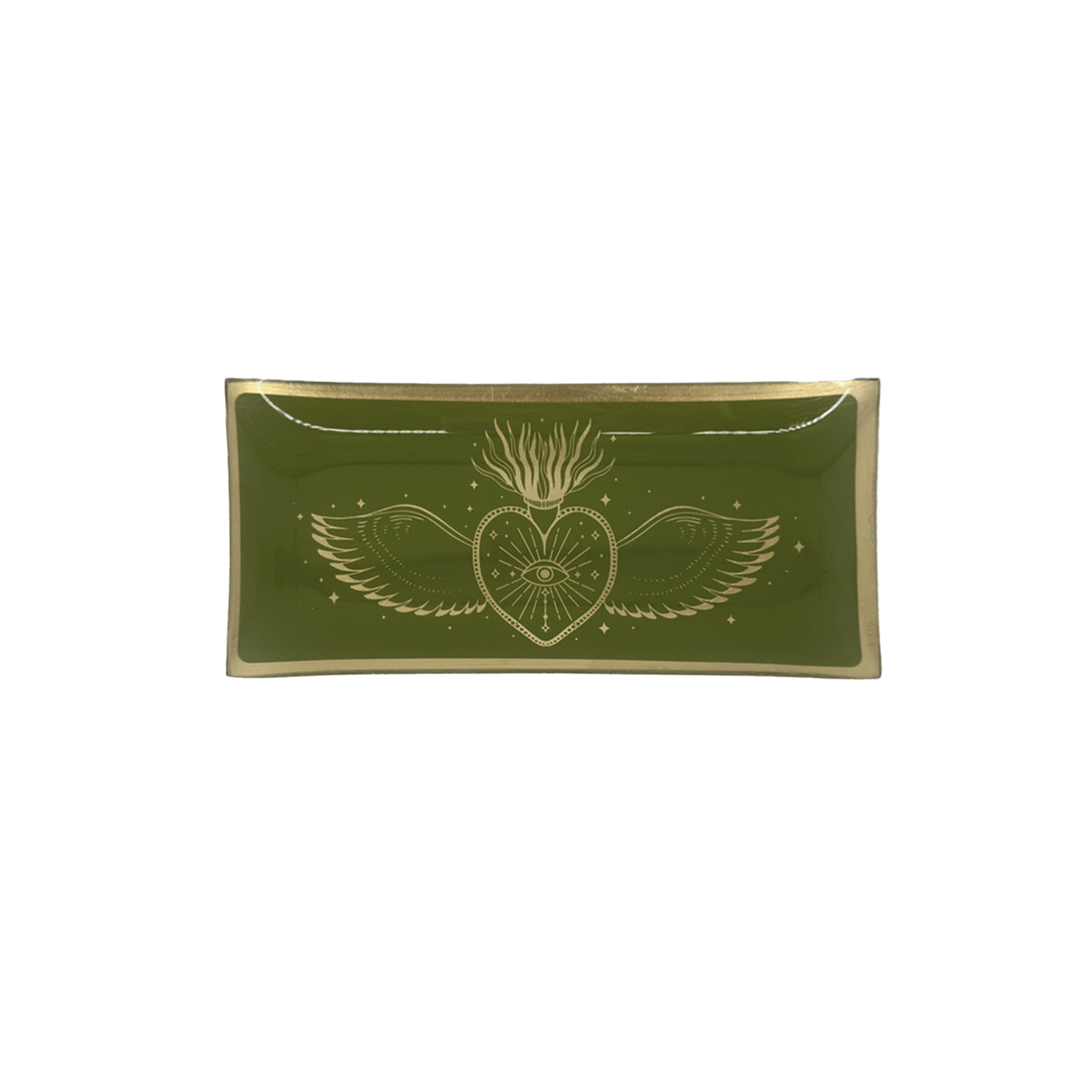 Plateau Ex-voto rectangle vert L21,2 P10,2 H1,2cm – Opjet Paris | George Genève
