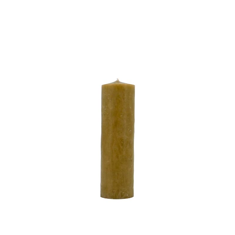 Cierge de 18 cm en cire d'abeille, coloris Chanvre beige grisé — Boncoeurs, George Genève