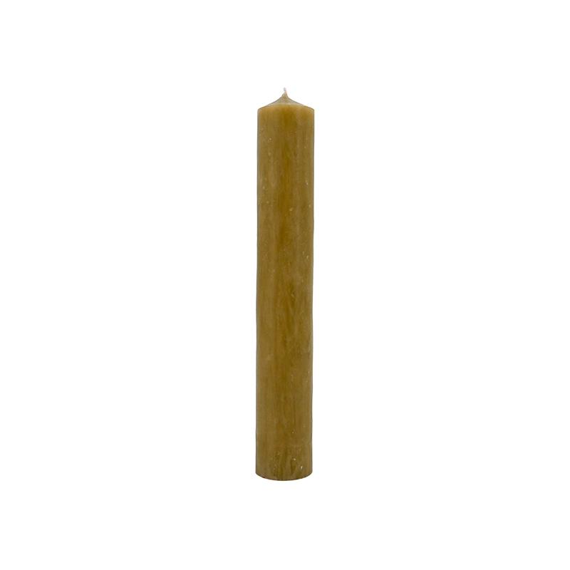 Cierge de 25 cm en cire d'abeille, coloris Chanvre beige grisé — Boncoeurs, George Genève