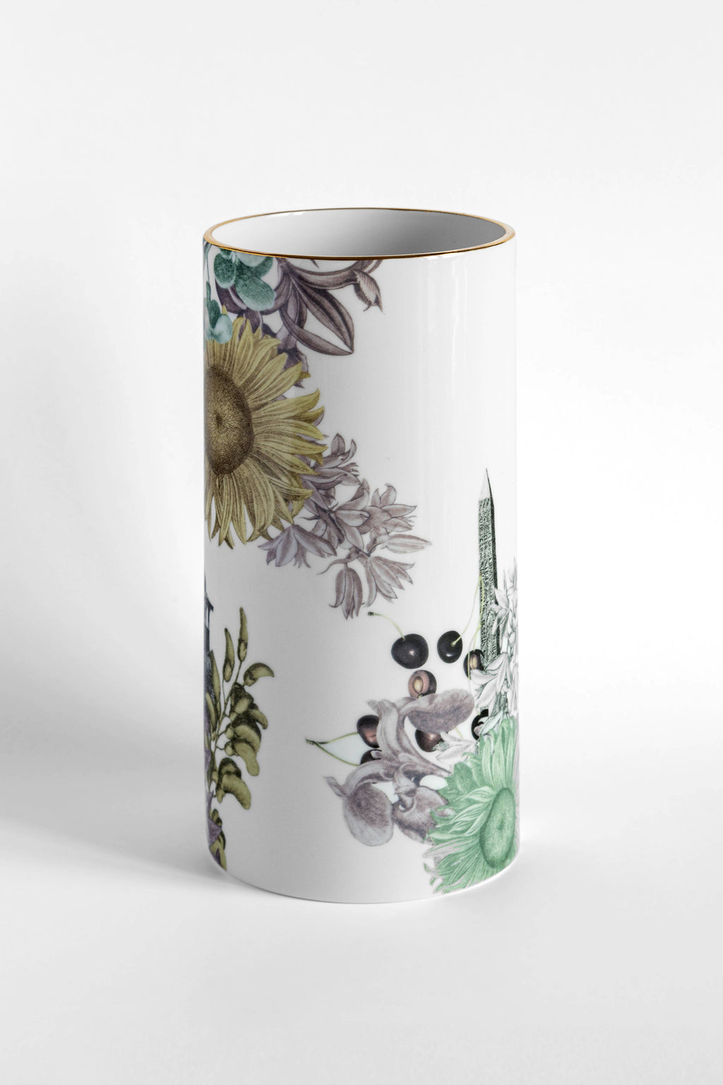 Vase cylindrique Cairo en majolique décorée à la main – Grand Tour, Vito Nesta