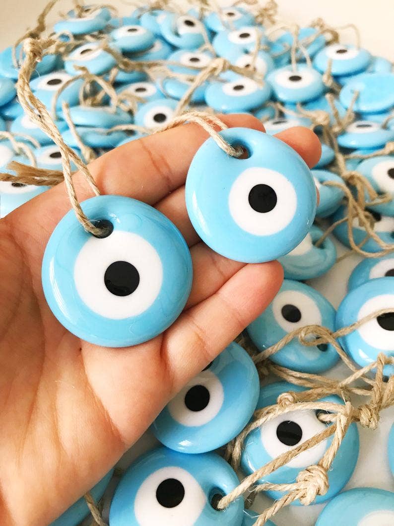 EVILEYE - Oeil en verre bleu clair M