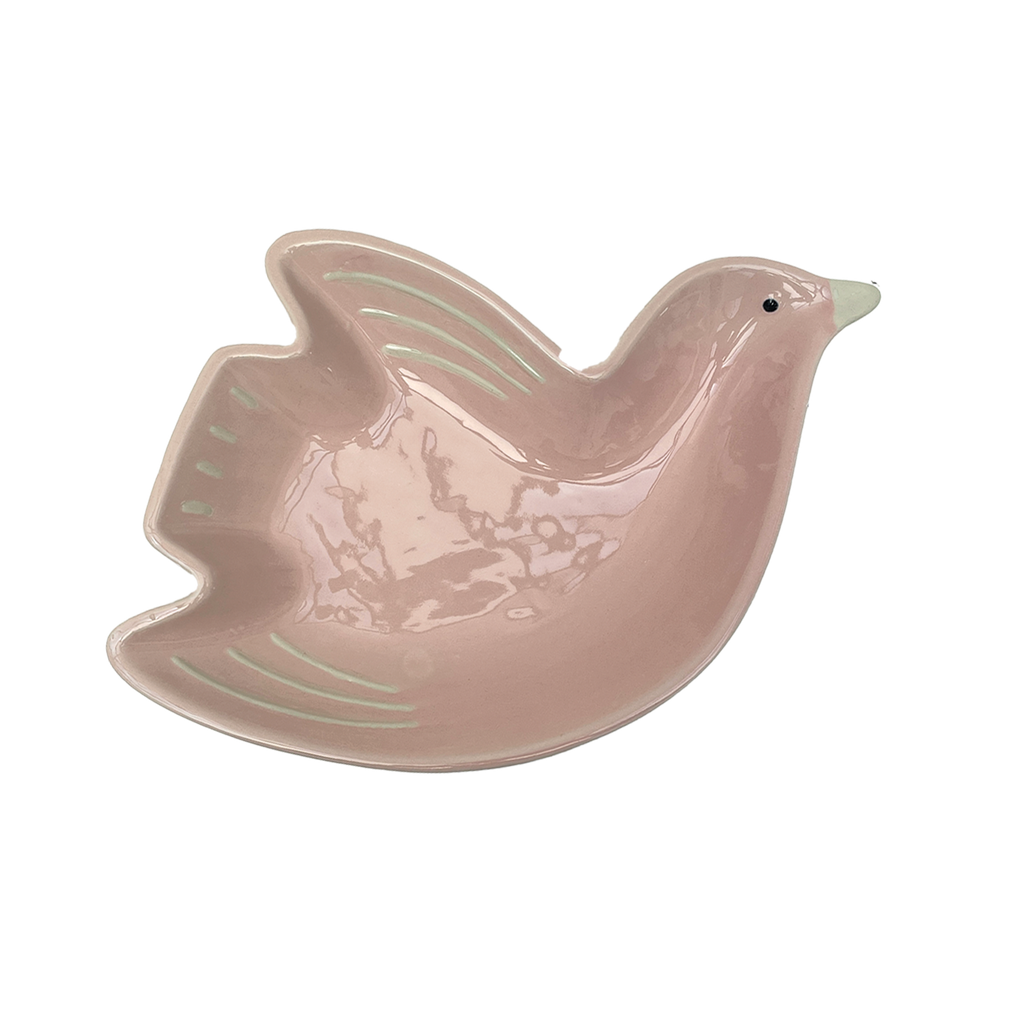 Plat cuicui oiseau rose gm L30,5 P20,7 H5cm – Opjet Paris | George Genève