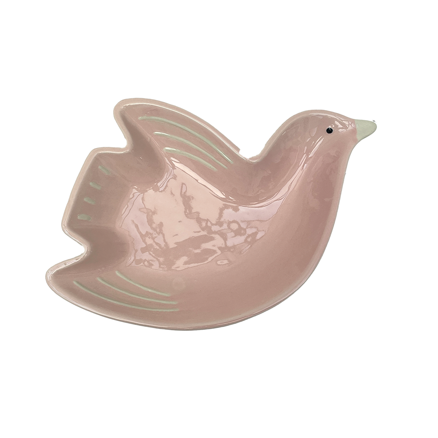 Plat cuicui oiseau rose gm L30,5 P20,7 H5cm – Opjet Paris | George Genève