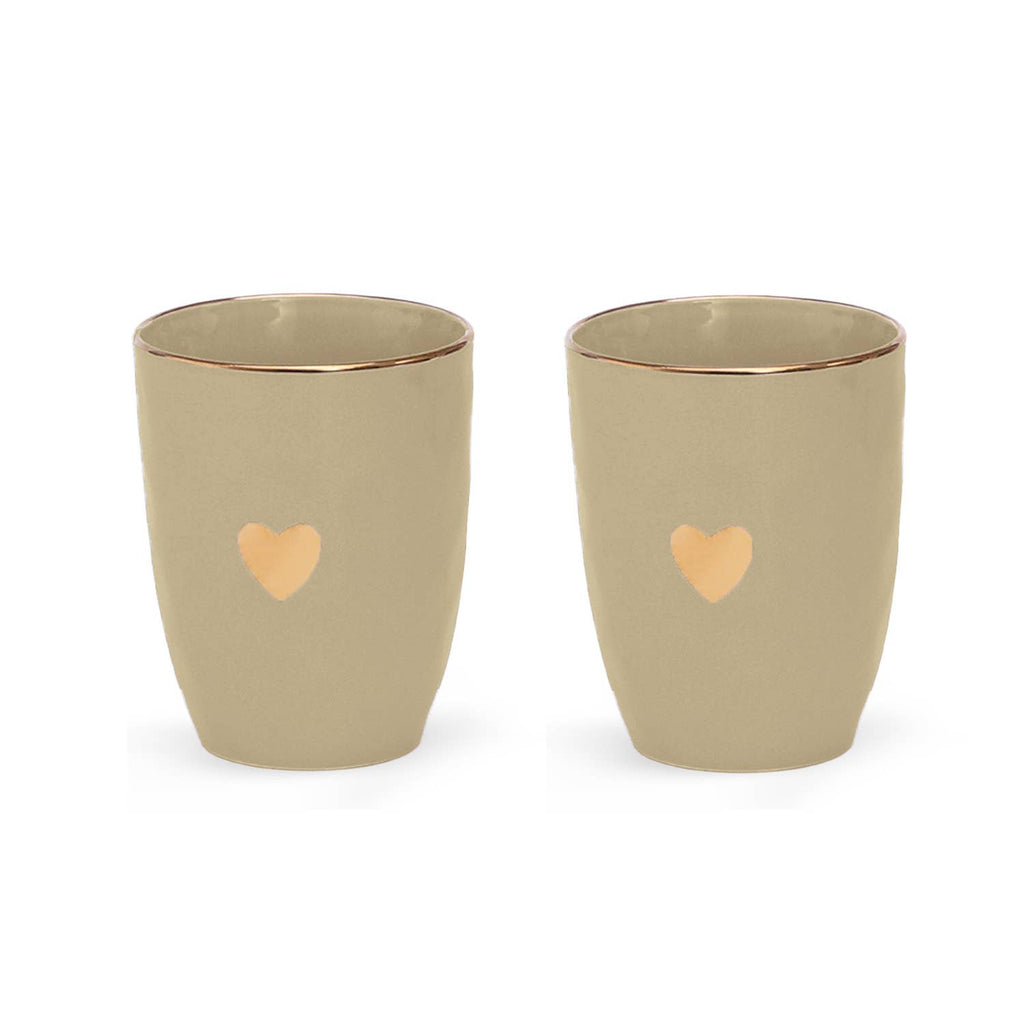 Set de 2 gobelets matins calins taupe D8 H10,3cm – Opjet Paris | George Genève