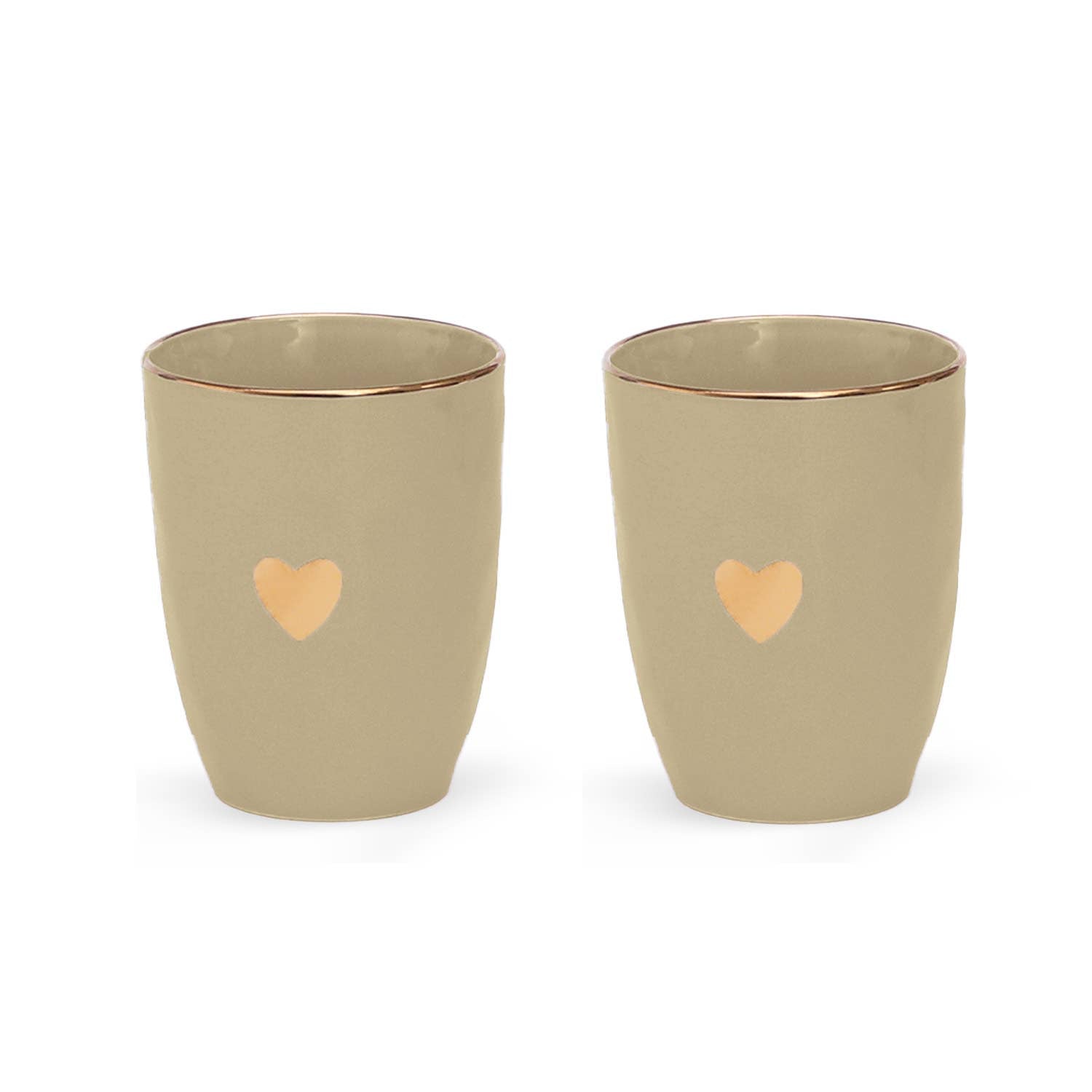 Set de 2 gobelets matins calins taupe D8 H10,3cm – Opjet Paris | George Genève