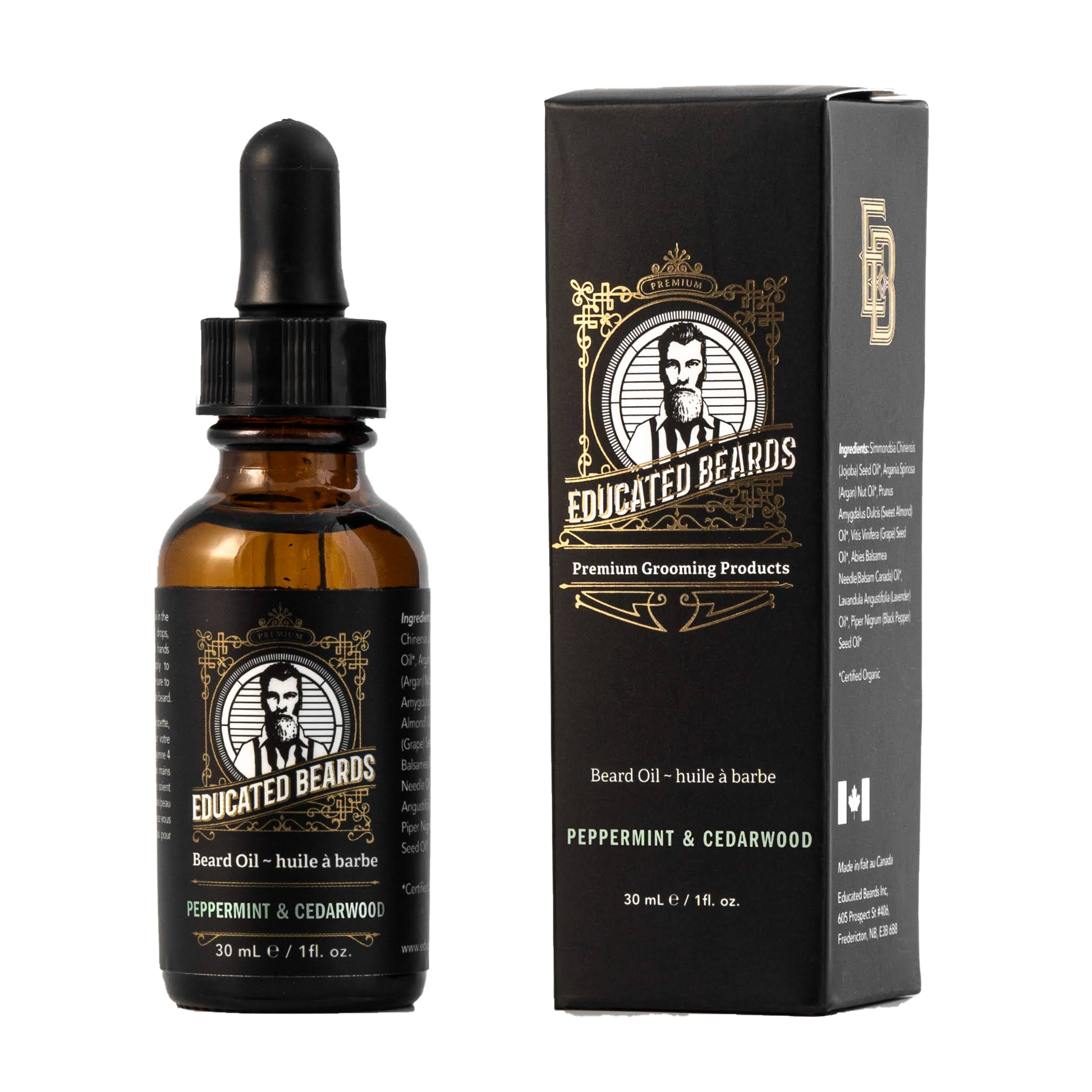 EDUCATED BEARDS - Huile à barbe menthe poivrée bois de cèdre