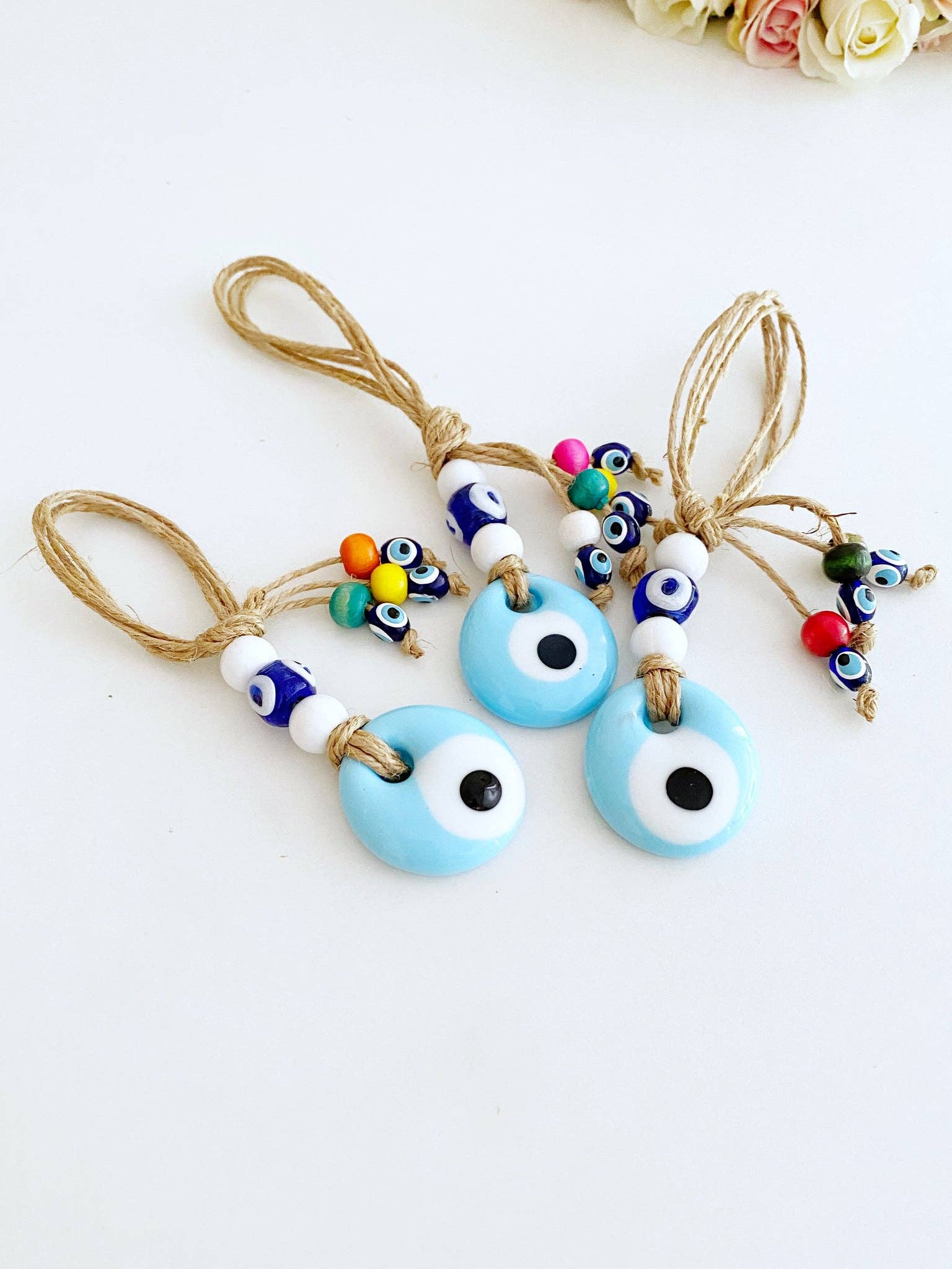 EVILEYE - Oeil en verre et perles de couleur M