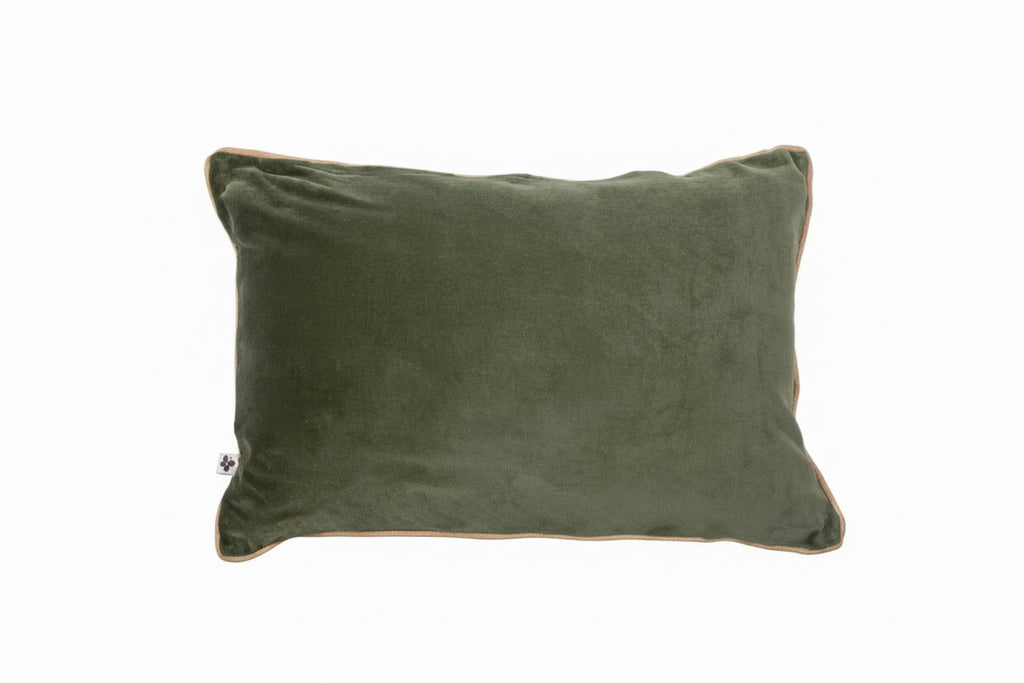 Coussin Cesar Thym en velours de coton 40 x 60 cm, L'effet Papillon, George Genève