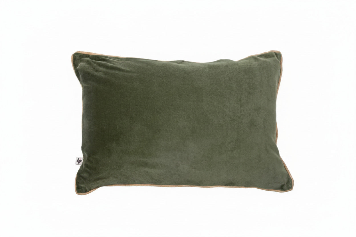 Coussin Cesar Thym en velours de coton 40 x 60 cm, L'effet Papillon, George Genève