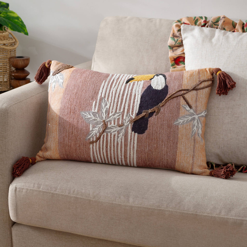 RIVA - Coussin brodé Toucan