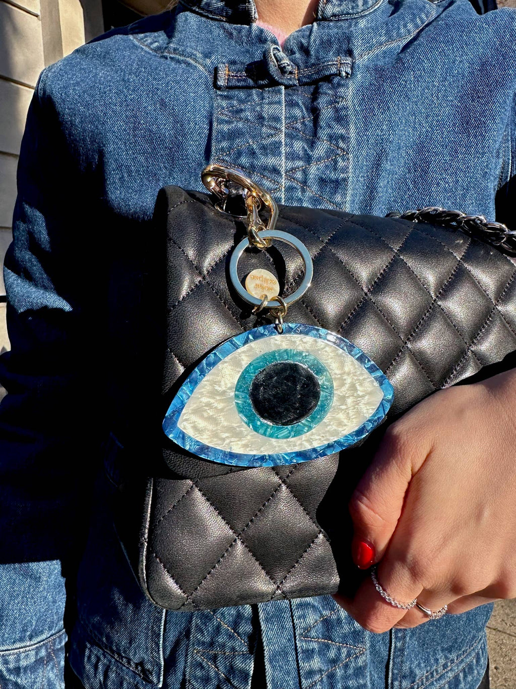 Porte-clés / breloque de sac Evil Eye – vue 2 – SOLAR ECLIPSE | George Genève