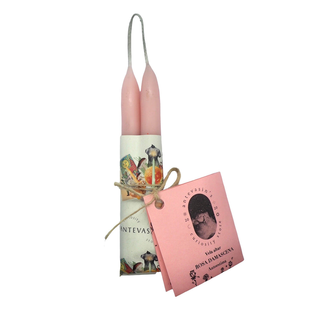 Bougie rituelle Rosa Damascena rose clair 15 g à la rose de Damas, Antevasin's Store, George Genève