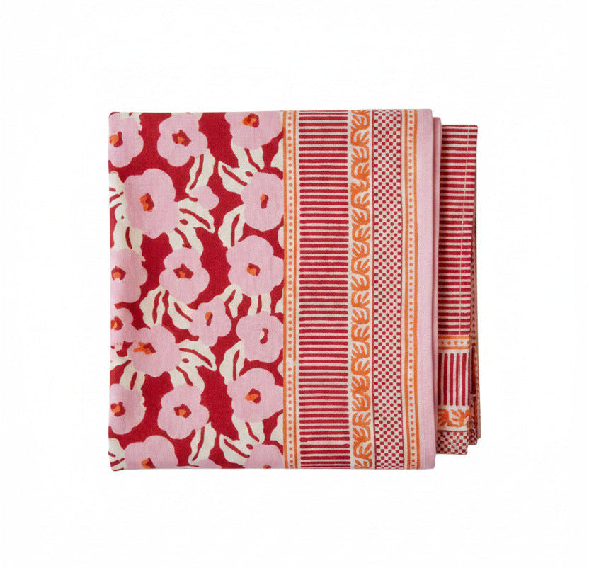 Nappe Chunni Bordeaux - détail imprimé block print