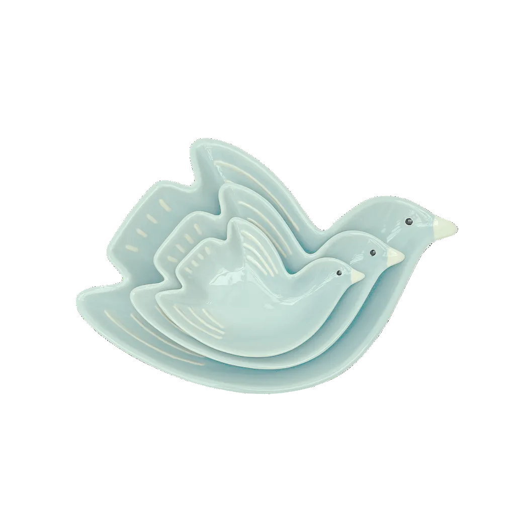 Plat cuicui oiseau  bleu givré mm L21,5 P14,9 H4cm – vue 3 – Opjet Paris | George Genève