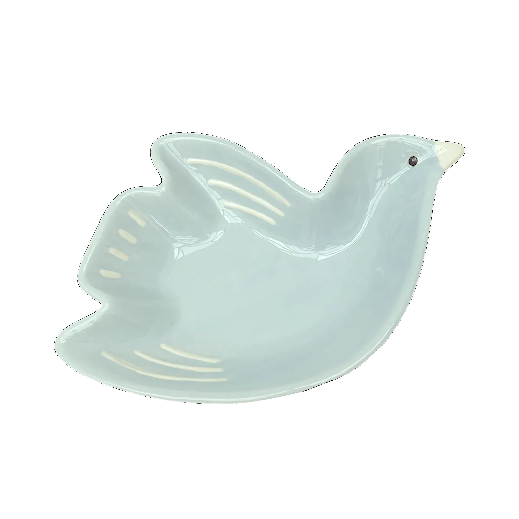 Plat cuicui oiseau bleu givré gm L30,5 P20,7 H5cm – Opjet Paris | George Genève