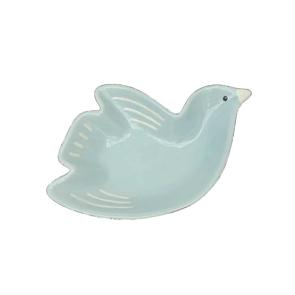 Plat cuicui oiseau  bleu givré mm L21,5 P14,9 H4cm – Opjet Paris | George Genève