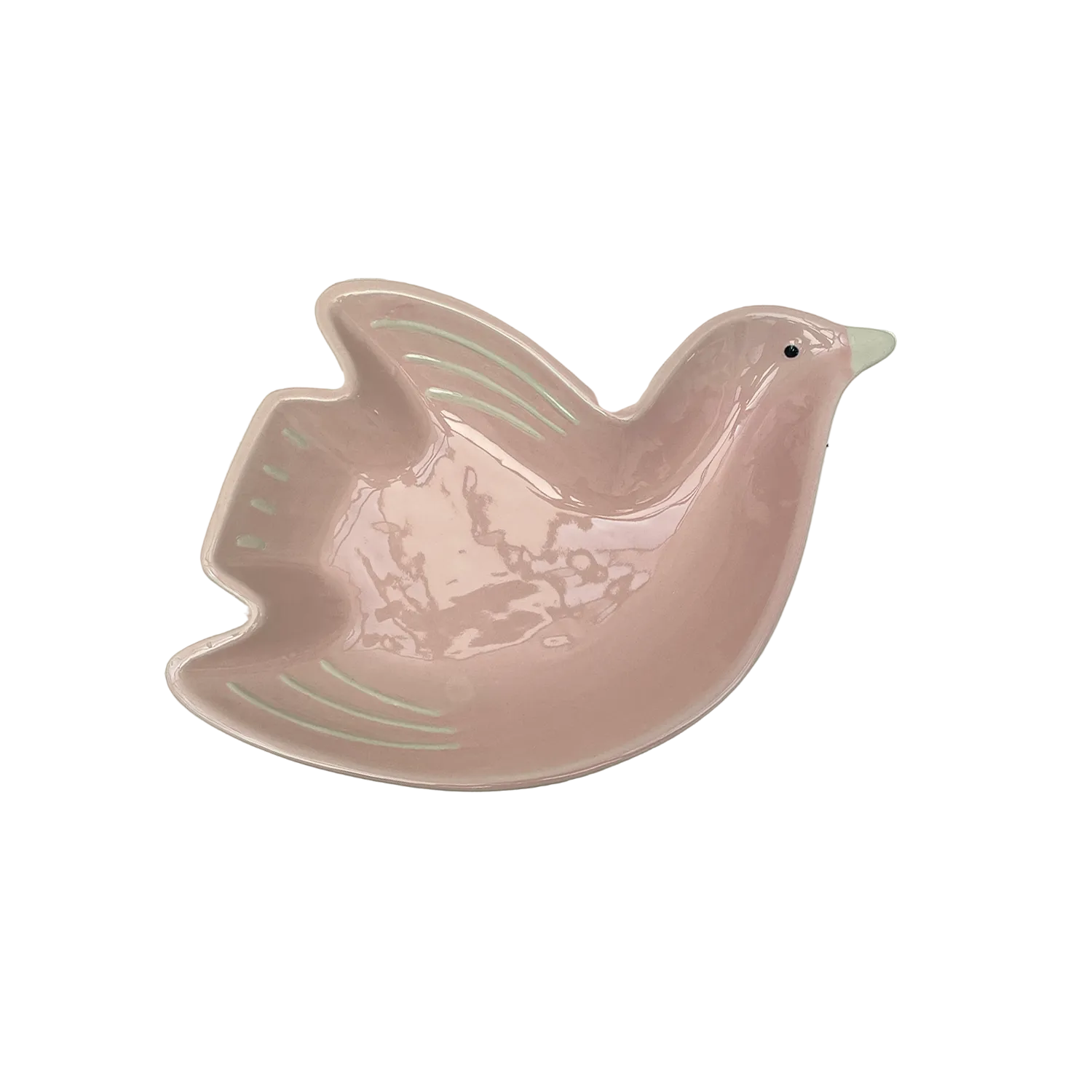 Plat cuicui oiseau rose mm L21,5 P14,9 H4cm – Opjet Paris | George Genève
