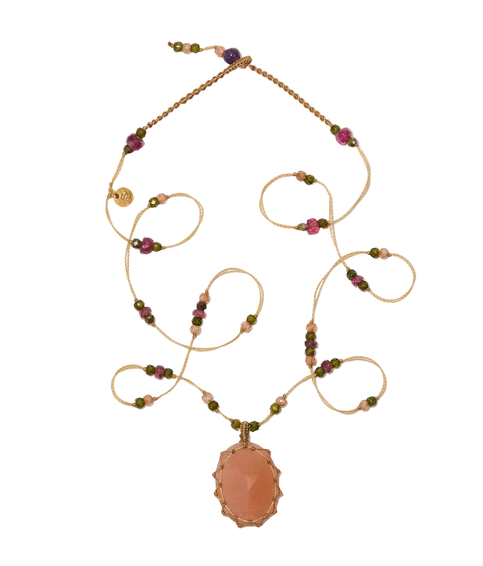 Collier Tibétain Court - Peach Moon Stone – SHARING | George Genève