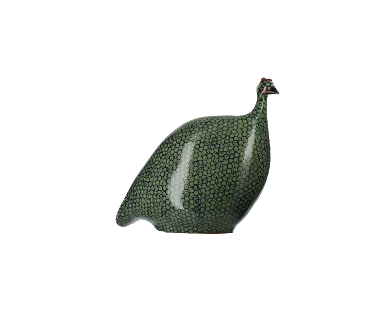 CERAMIQUES DE LUSSAN - Pintade vert moucheté cobalt