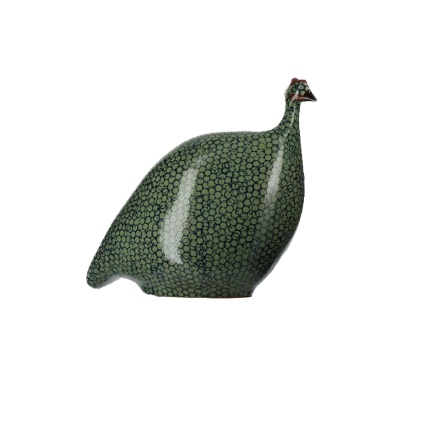 CERAMIQUES DE LUSSAN - Pintade vert moucheté cobalt