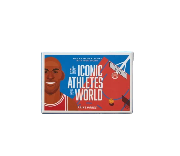 Boîte du jeu de mémory Iconic Athletes, sportifs de légende à associer à leur discipline — Printworks, George Genève