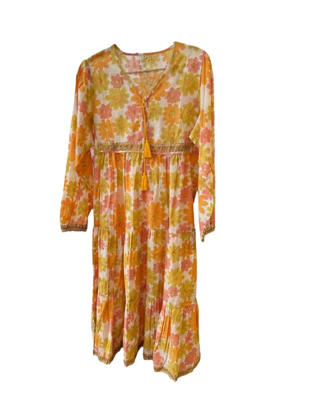 Robe indienne en coton Beige
