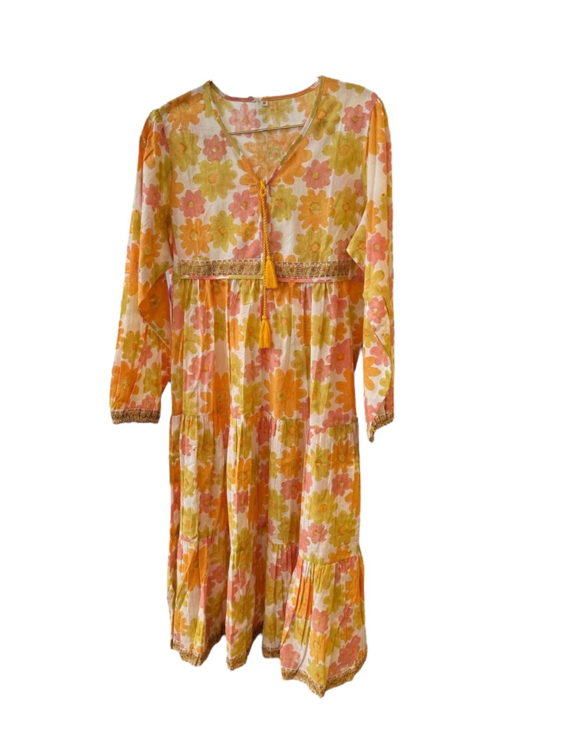 Robe indienne en coton Beige