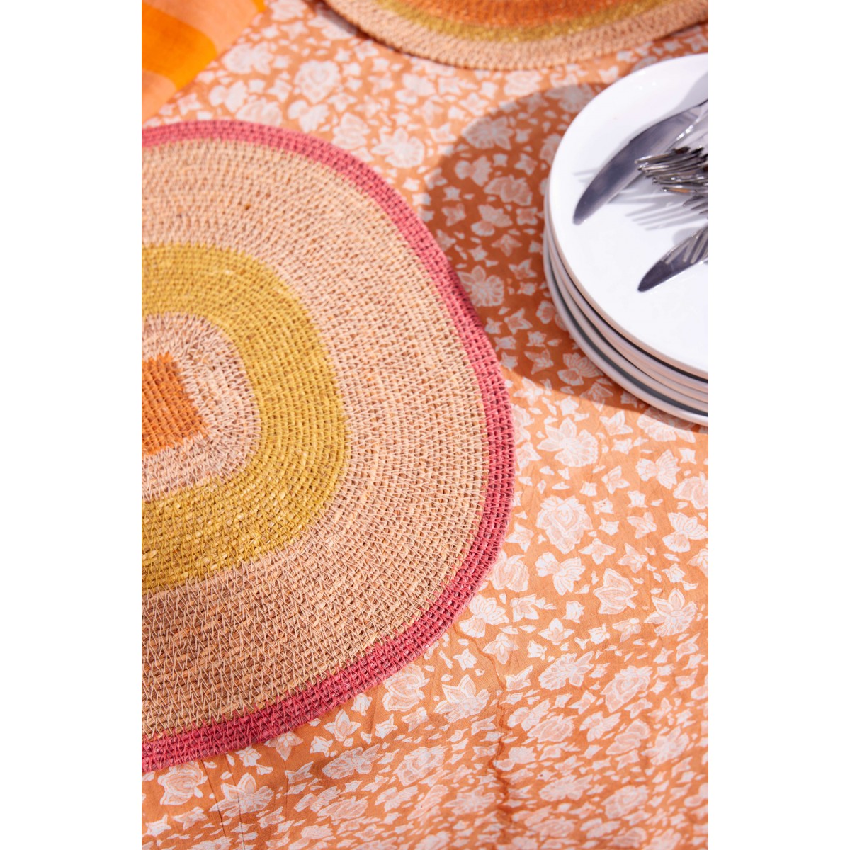 Bonheur du Jour Set de table Mada Corail en jonc de mer