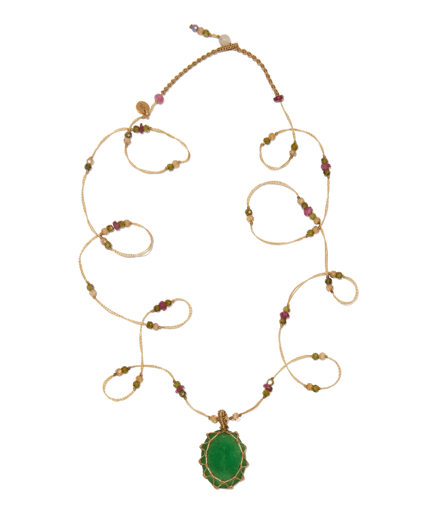 Sautoir Tibétain Long - Strawbery Quartz Green – SHARING | George Genève