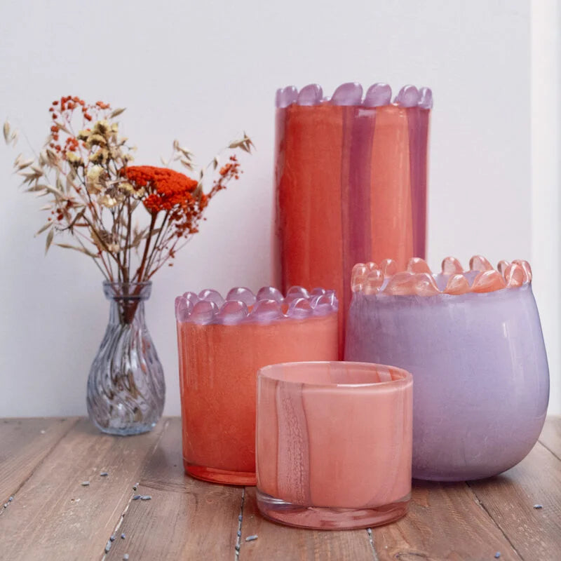 Vase droit bord perlé Pêche – vue 3 – MAISON LILO | George Genève