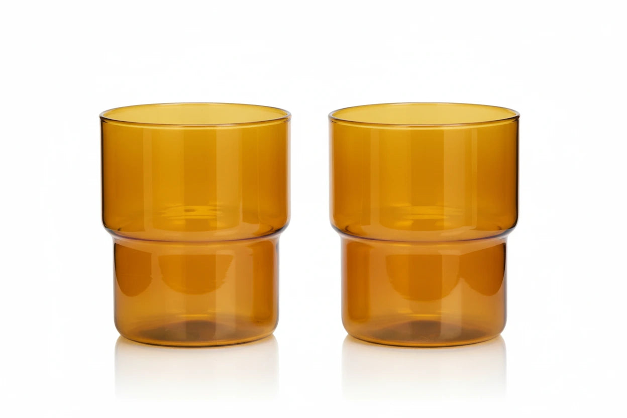 Duo Verres Ambre – MADAM STOLTZ | George Genève