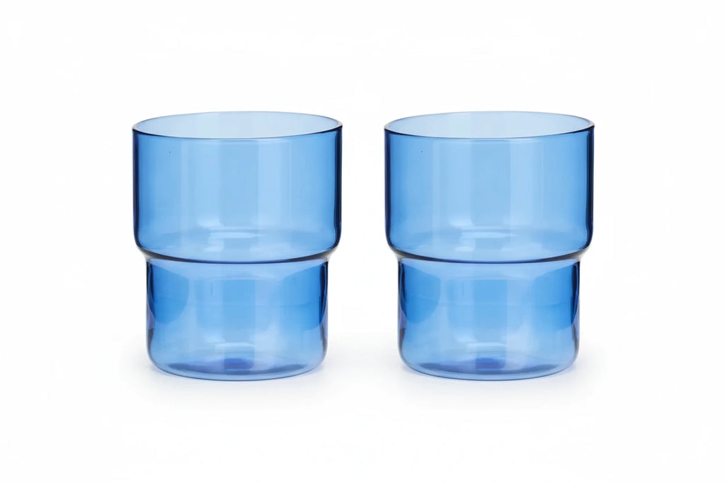 Duo Verres Bleu – MADAM STOLTZ | George Genève