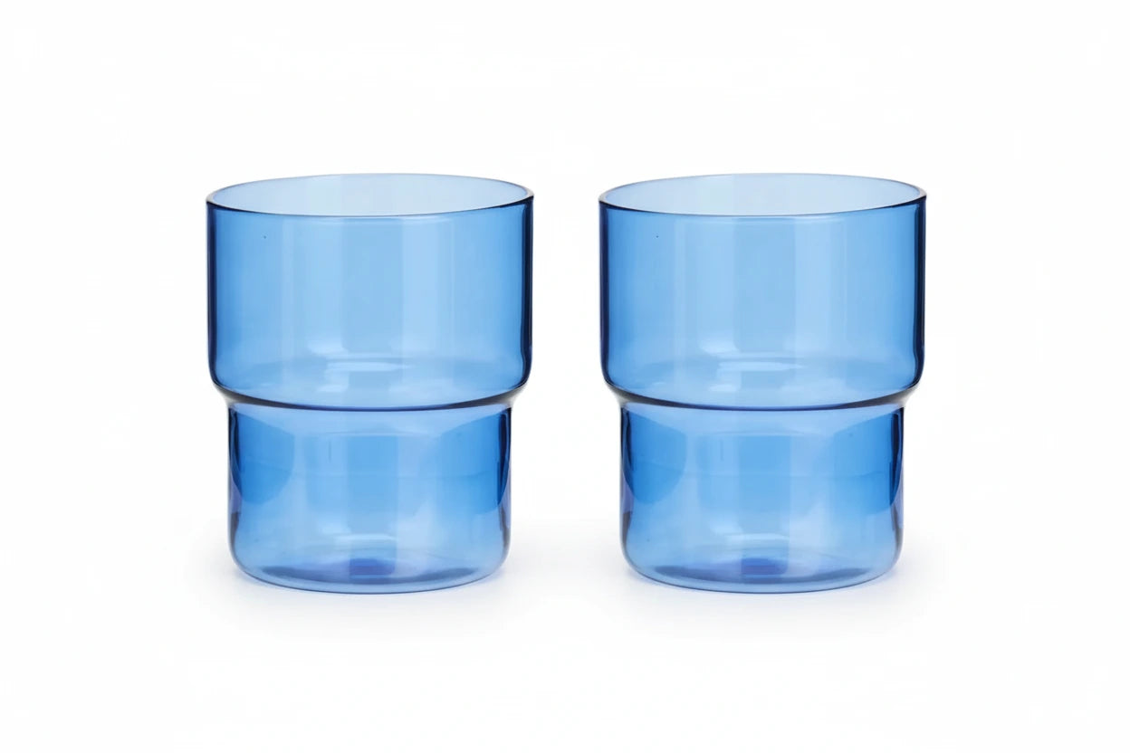 Duo Verres Bleu – MADAM STOLTZ | George Genève